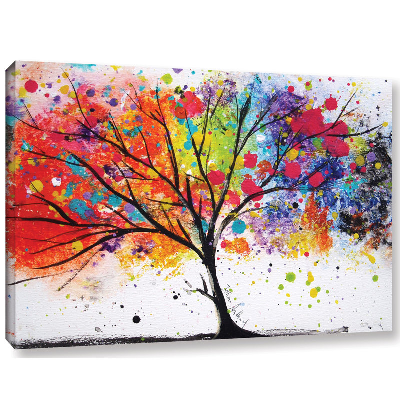 Latitude Run 'Rainbow Tree II' Painting Print on Canvas & Reviews Wayfair